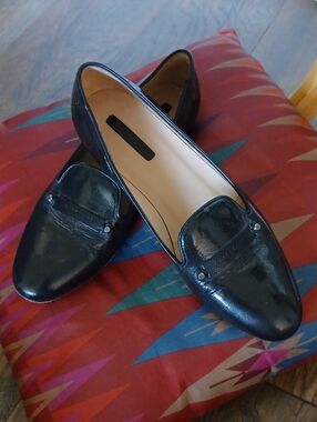 Longchamp Black Patent Loafers Sz36